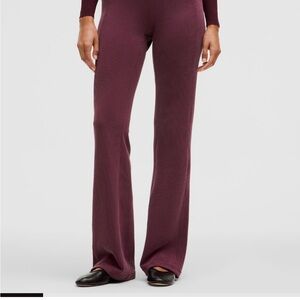 Lululemon Athletica Plum Ribbed Flare Pants